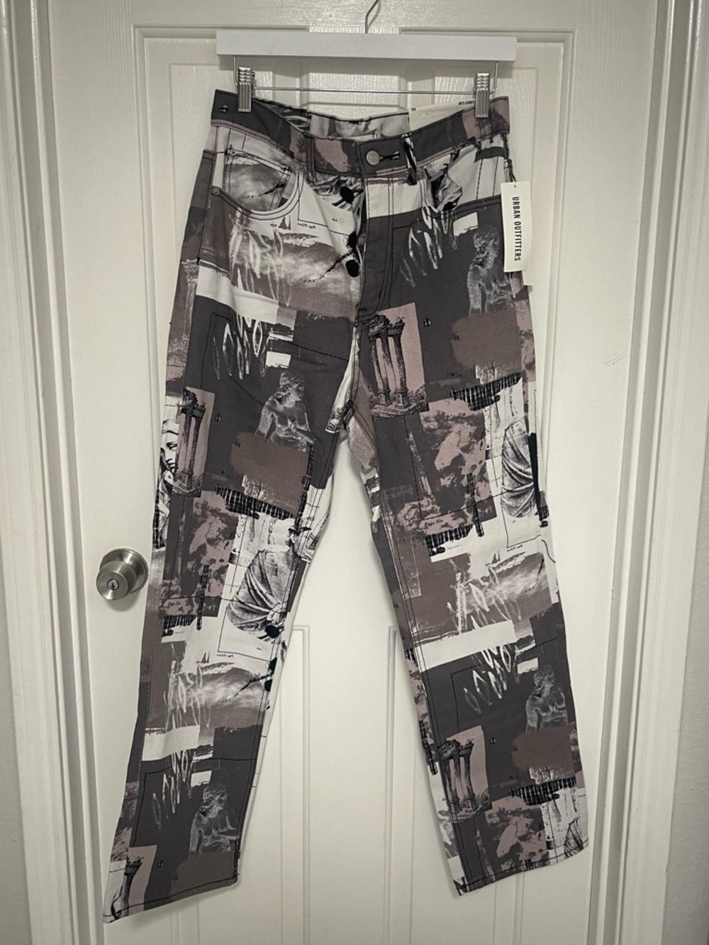 BDG Women’s Graphic Patchwork Cowboy Jean - Taupe & Gray